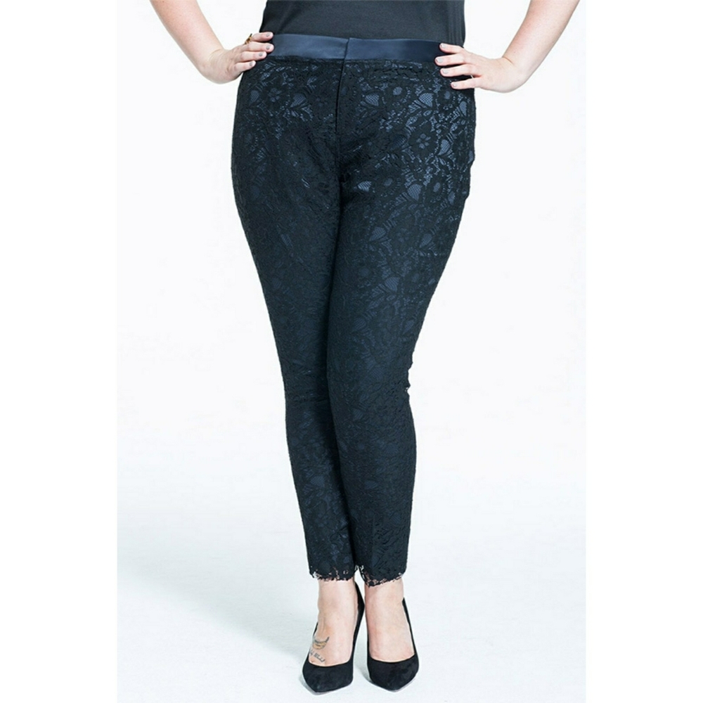 Mynt 1792 Black Navy Lace Layer Leona Pant